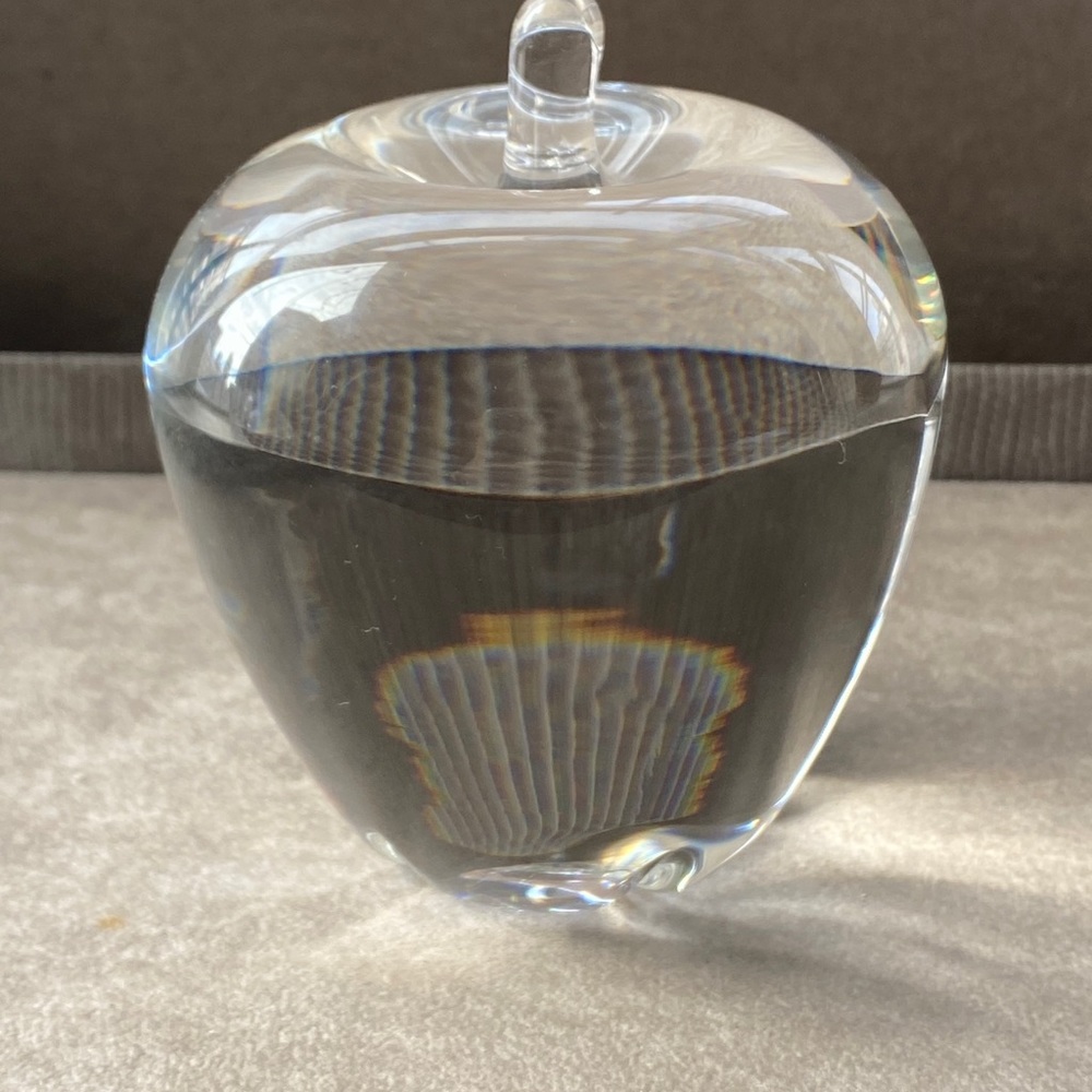 Steuben Crystal Apple Paperweight Angus McDougal